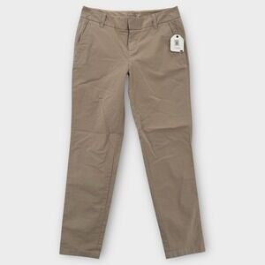 Caslon Chino Pants Womens 0 Straight‎ Leg Stretch Beige Khaki Nordstrom NEW